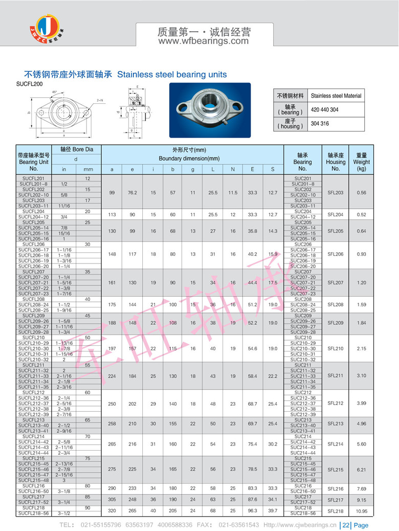 不锈钢轴承座