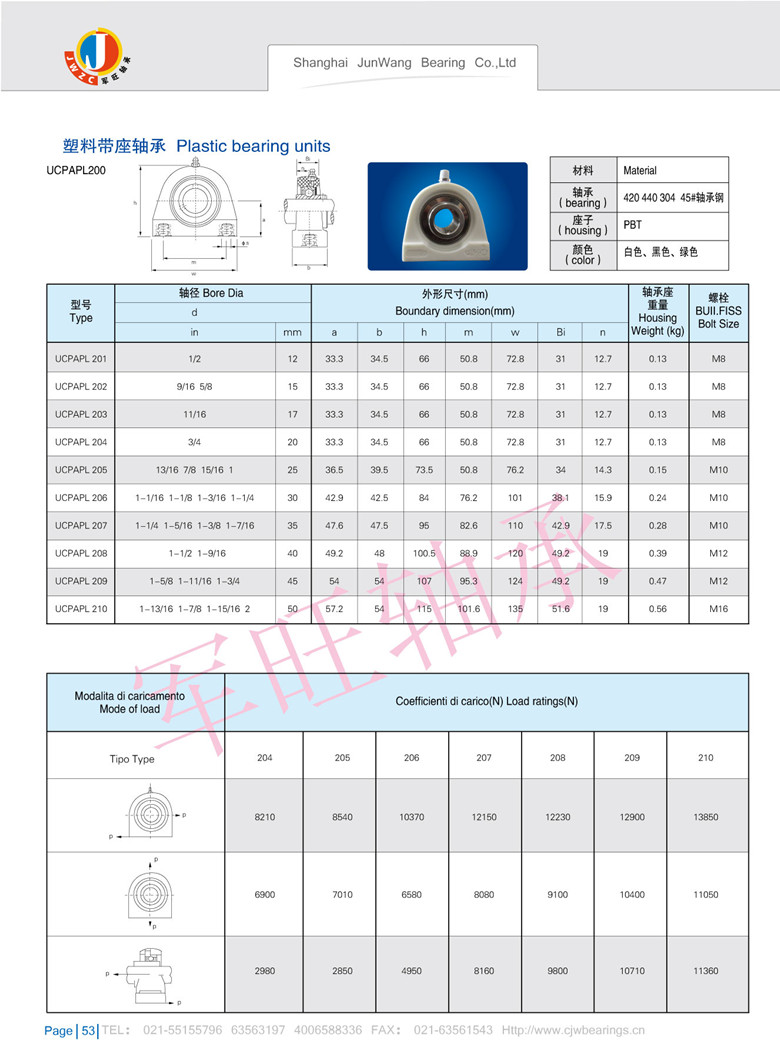 塑料轴承座pa200